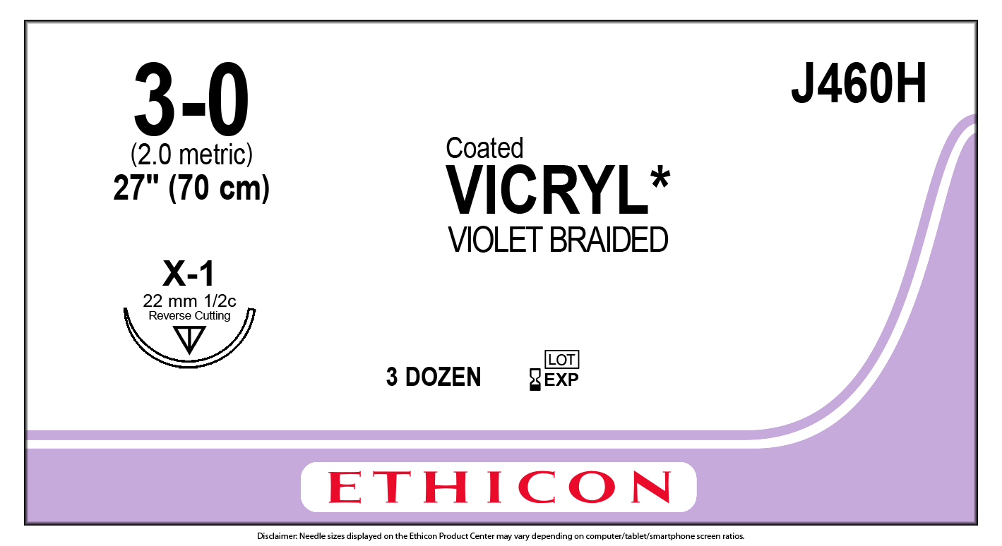 VICRYL VIOLET 70CM USP3-0 S1 X-1 1/2C 22MM - Unité
