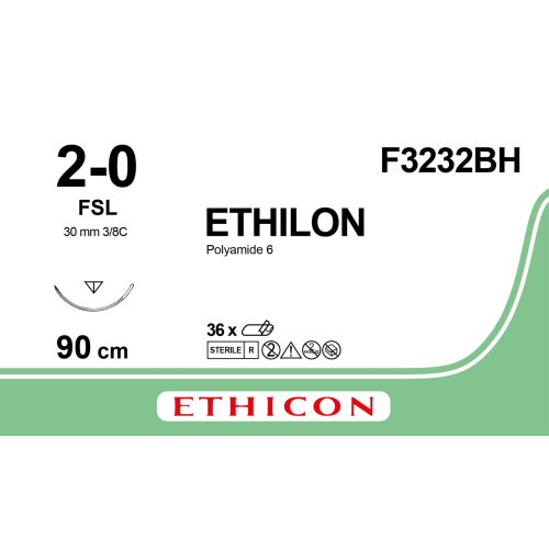 ETHILON 2/0 DEC 3 AIG 3/8 30MM - Unité