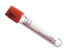 Tube BD Vacutainer stérile sec PET 13 x 75 CAT silice/activateur coagulation 4 ml rouge PAPIER – Boite de 100