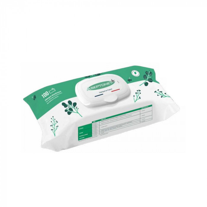 Lingettes désinfectantes Aseptonet 180×200 – Boite de 100