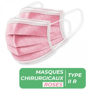 Masques chirurgicaux type 2R ROSE - Boite de 50