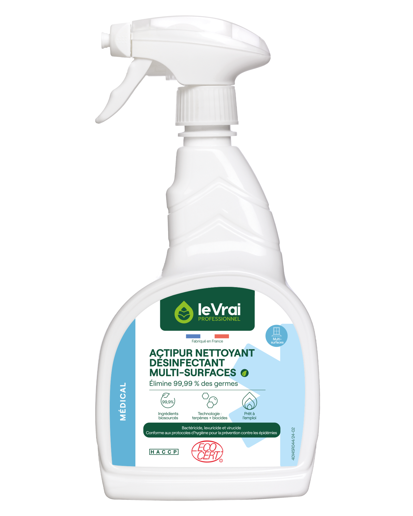 ACTIPUR Nettoyant Désinfectant MULTI-SURFACES Prêt à l'emploi 750ml - Unité
