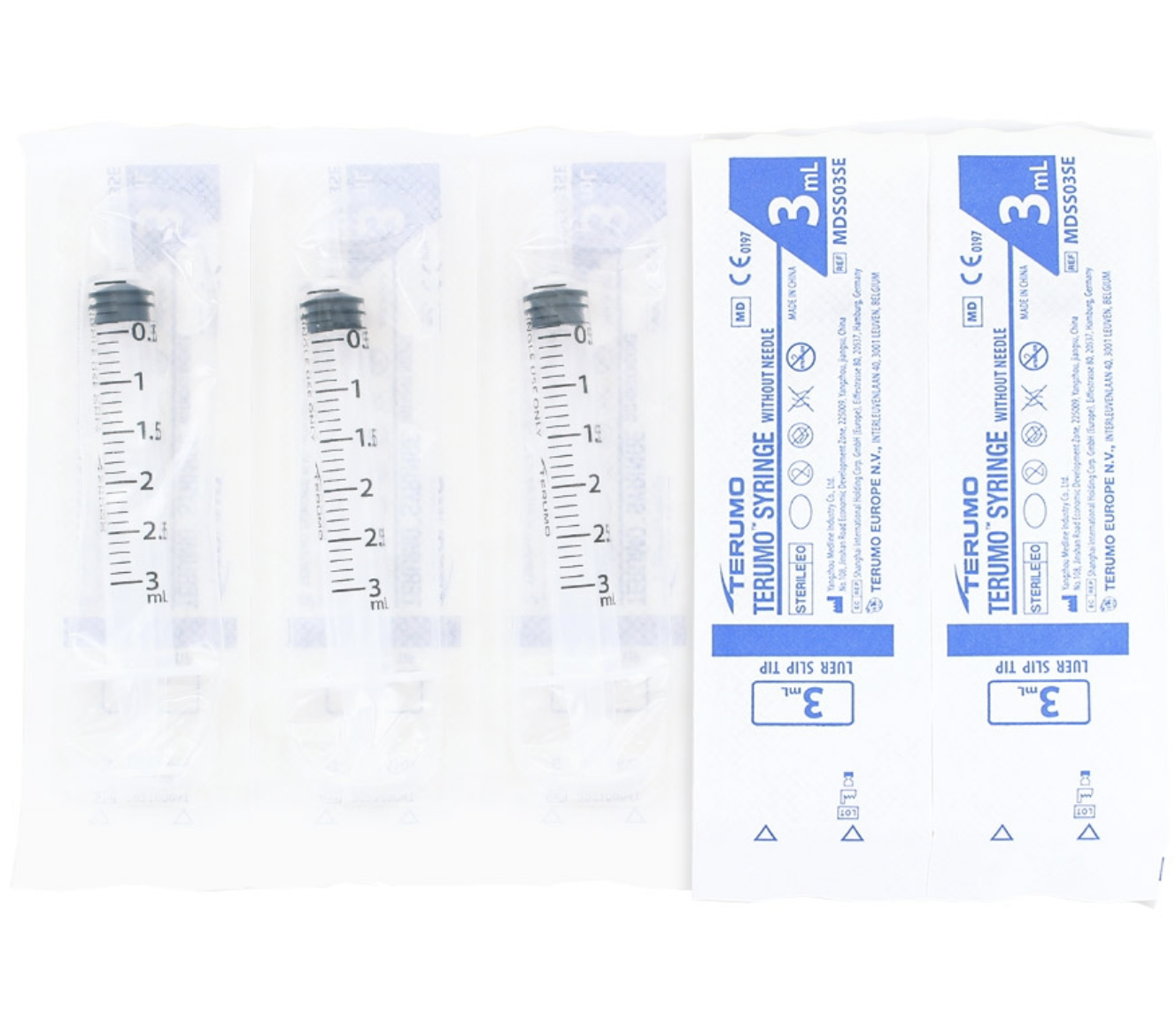 Seringues 3 pièces Terumo 3 ml Embout centré - Boite de 100