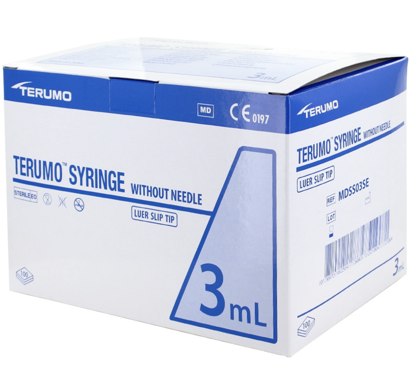 Seringues 3 pièces Terumo 3 ml Embout centré - Boite de 100 – Image 2