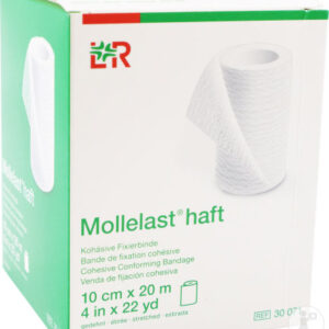 Mollelast haft Bande de fixation cohésive 10cm x 20m - Blanche