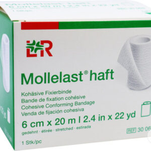 Mollelast haft Bande de fixation cohésive 6cm x 20m - Blanche