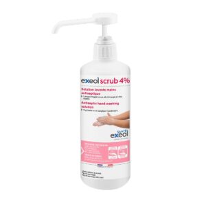 Solution lavante mains antiseptique Exeol SCRUB 4% 500ml - Unité
